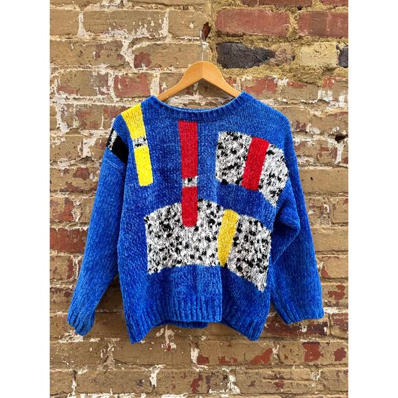 80s Acrylic Patterned Sweater Size M - Picture 1 of 4